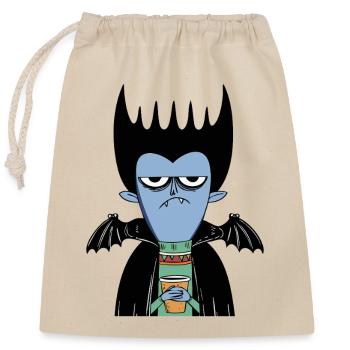 Coffee Vampire | Funny Vampire with Bat Wings - Closable cotton gift bag (25x30cm) - nature - Front