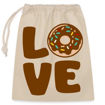 Love Donut Typographic Soft - Closable cotton gift bag (25x30cm) - nature - Front