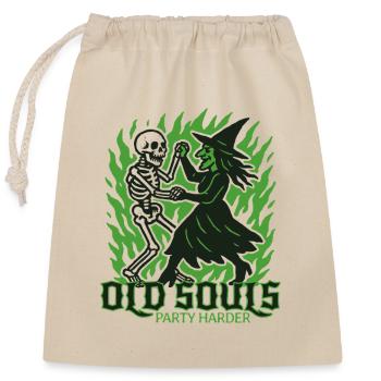 Funny witch motif for Halloween - Closable cotton gift bag (25x30cm) - nature - Front