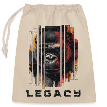 Legacy - Gorilla Kunst Design - Verschließbarer Geschenkbeutel aus Baumwolle (25x30cm) - Natur - Vorne