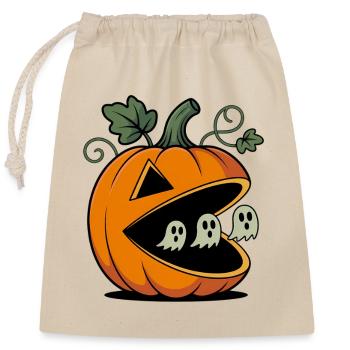 Halloween citrouille gamer oeuvre - Sac cadeau en coton avec cordon (25 x 30 cm) - nature - Devant