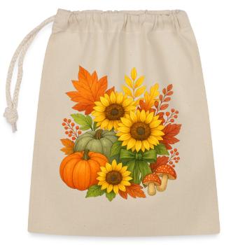 Tournesols de récolte d’automne - Sac cadeau en coton avec cordon (25 x 30 cm) - nature - Devant