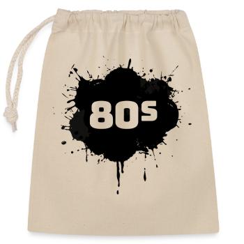 Années 80 - Sac cadeau en coton avec cordon (25 x 30 cm) - nature - Devant