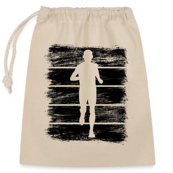 running - Closable cotton gift bag (25x30cm) - nature - Front