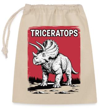 Triceratops Bold Sketch - Closable cotton gift bag (25x30cm) - nature - Front