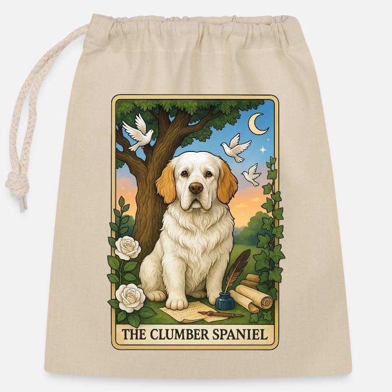 Clumber Spaniel - Verschließbarer Geschenkbeutel aus Baumwolle (25x30cm) - Natur