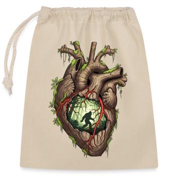 Coeur Bigfoot Jungle - Sac cadeau en coton avec cordon (25 x 30 cm) - nature - Devant