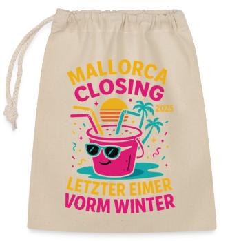 Mallorca Closing 2025 Last Bucket - Closable cotton gift bag (25x30cm) - nature - Front