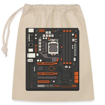 Motherboard Geek Humor für Tech-Liebhaber - Verschließbarer Geschenkbeutel aus Baumwolle (25x30cm) - Natur - Vorne