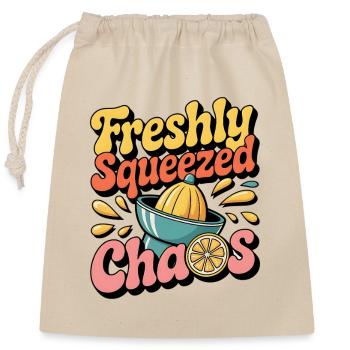 Y2K Pop Humor – Lemon - Closable cotton gift bag (25x30cm) - nature - Front