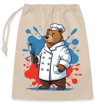 Conception de Bärenkoch - Sac cadeau en coton avec cordon (25 x 30 cm) - nature - Devant