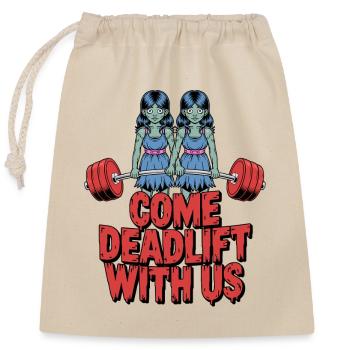 Zombie Gym: Deadlift mit uns - Verschließbarer Geschenkbeutel aus Baumwolle (25x30cm) - Natur - Vorne