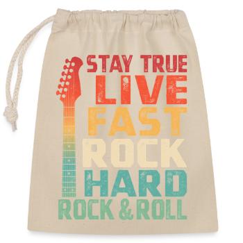 Stay True Rock Hard Rock & Roll Rock Band - Closable cotton gift bag (25x30cm) - nature - Front