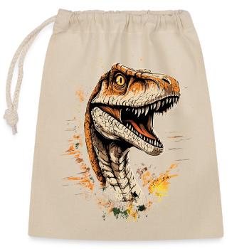 Raptor Velociraptor Dinosaur Dino Raptors - Closable cotton gift bag (25x30cm) - nature - Front