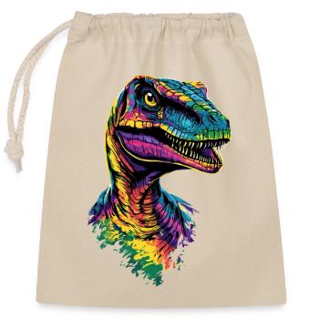 Raptor Velociraptor Dinosaur Dino Raptors - Closable cotton gift bag (25x30cm) - nature - Front