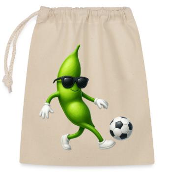 Edamame Beans Bean Football - Sac cadeau en coton avec cordon (25 x 30 cm) - nature - Devant