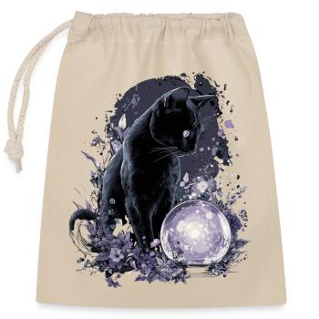 Magic Cat Fortune Teller Magical - Closable cotton gift bag (25x30cm) - nature - Front