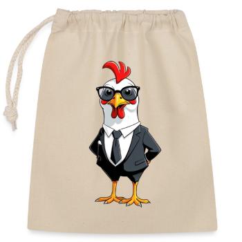 Dress Chicken : Chic d’affaires - Sac cadeau en coton avec cordon (25 x 30 cm) - nature - Devant