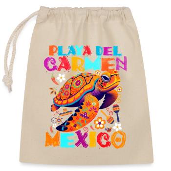 Tortuga Tropical, Playa del Carmen, Mexique - Sac cadeau en coton avec cordon (25 x 30 cm) - nature - Devant