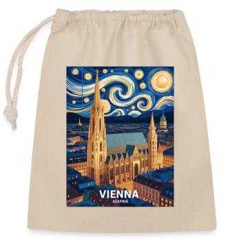 Vienna - Closable cotton gift bag (25x30cm) - nature - Front