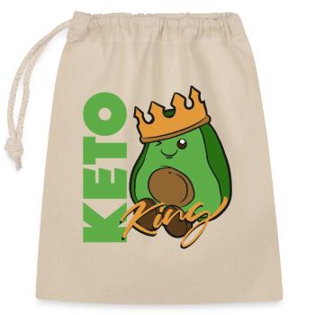 Keto King – Conception de mode de vie à faible teneur en glucides et en matières grasses - Sac cadeau en coton avec cordon (25 x 30 cm) - nature - Devant
