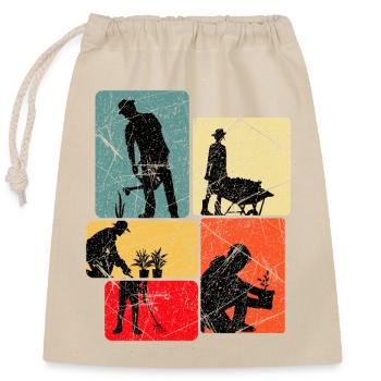 Hobby Gardener Allotment Gardening Gift - Closable cotton gift bag (25x30cm) - nature - Front