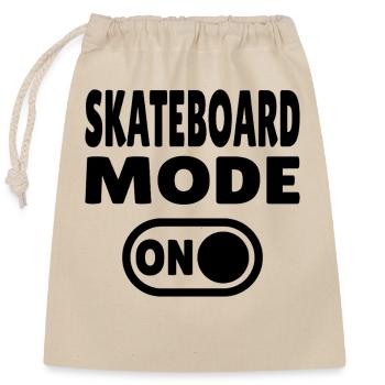 Skateboard Fashion ON - Closable cotton gift bag (25x30cm) - nature - Front