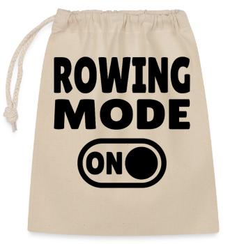 Rowing Mode ON - Rudern - Verschließbarer Geschenkbeutel aus Baumwolle (25x30cm) - Natur - Vorne