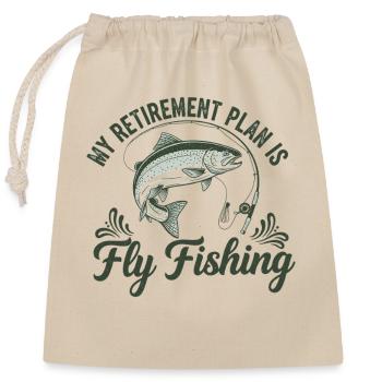 Retirement Plan Fly Fishing - Closable cotton gift bag (25x30cm) - nature - Front