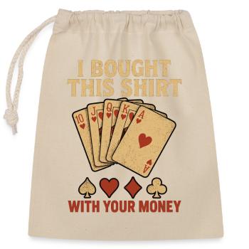 Argent avec cartes à jouer Humour Chemise - Sac cadeau en coton avec cordon (25 x 30 cm) - nature - Devant