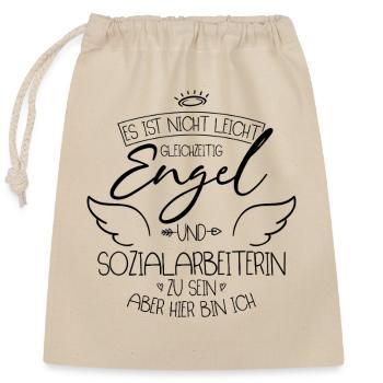 Best Social Worker - Closable cotton gift bag (25x30cm) - nature - Front