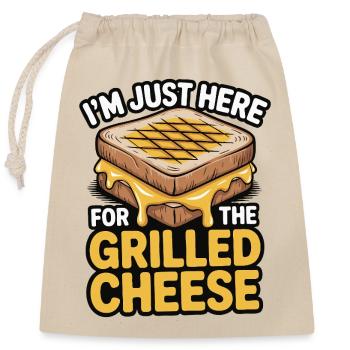 Grilled Cheese Lover - I'm Just Here - Closable cotton gift bag (25x30cm) - nature - Front