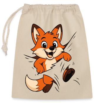 Cute Comic Fox – Kids & Animal Lover Motif - Closable cotton gift bag (25x30cm) - nature - Front