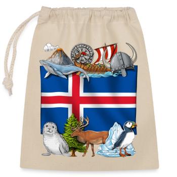 Iceland Pride - Closable cotton gift bag (25x30cm) - nature - Front