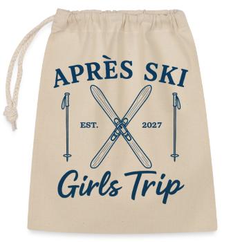 Girls Ski Vacation 2027 Après Ski Girls Trip - Closable cotton gift bag (25x30cm) - nature - Front