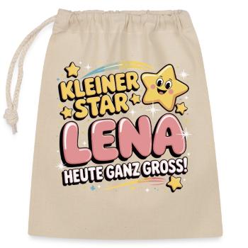 Little Star Lena Birthday Joy - Closable cotton gift bag (25x30cm) - nature - Front