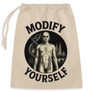 Modify yourself - Closable cotton gift bag (25x30cm) - nature - Front