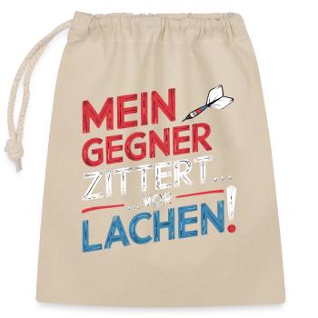 My opponent trembles with laughter dart saying arrow - Closable cotton gift bag (25x30cm) - nature - Front