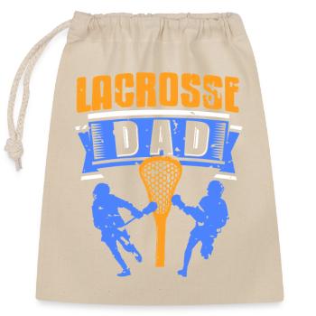 Lacrosse Papa Joueur Fierté Milieu de terrain Fan de sport - Sac cadeau en coton avec cordon (25 x 30 cm) - nature - Devant