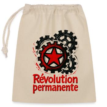 antifa_gauche__-34- - Closable cotton gift bag (25x30cm) - nature - Front