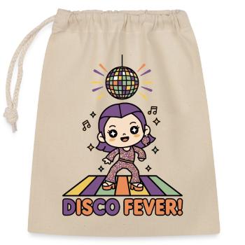 Fièvre disco | Chibi Girl Soirée de danse Rétro des années 70 - Sac cadeau en coton avec cordon (25 x 30 cm) - nature - Devant