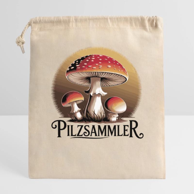 Mystical toadstools in the moonlight Closable cotton gift bag (25x30cm)