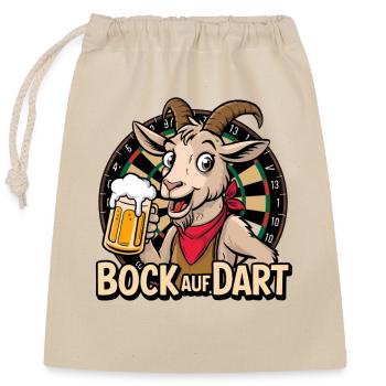 Bock Auf Dart Ziege Mit Bierkrug - Verschließbarer Geschenkbeutel aus Baumwolle (25x30cm) - Natur - Vorne