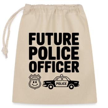 Zukünftiger Polizist - Verschließbarer Geschenkbeutel aus Baumwolle (25x30cm) - Natur - Vorne