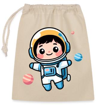 Petit Astronaute - Sac cadeau en coton avec cordon (25 x 30 cm) - nature - Devant