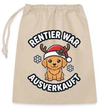 Reindeer was sold out Dog - Closable cotton gift bag (25x30cm) - nature - Front