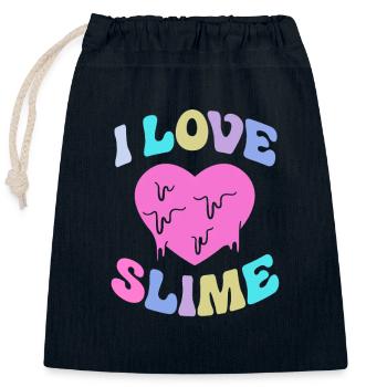 Slime Slime Slimy - Sac cadeau en coton avec cordon (25 x 30 cm) - bleu marine - Devant