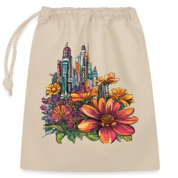 Blooming Skyline Color Explosion - Closable cotton gift bag (25x30cm) - nature - Front