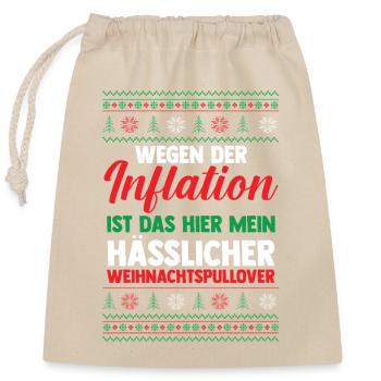 Weihnachtsmann Inflation Weihnachtszeit Weihnachte - Verschließbarer Geschenkbeutel aus Baumwolle (25x30cm) - Natur - Vorne
