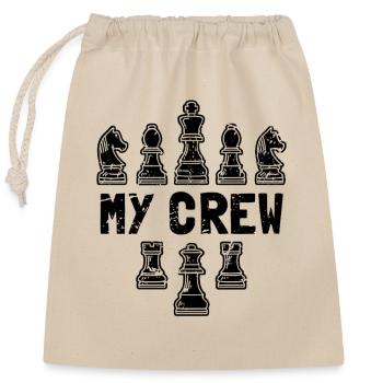 My Crew Chess Pieces Funny Strategist Graphic - Verschließbarer Geschenkbeutel aus Baumwolle (25x30cm) - Natur - Vorne